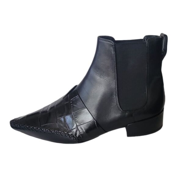 Christian Dior Landy Black Leather Embossed Chelsea Women Boots Size US 6/EU 36 - Picture 2 of 8